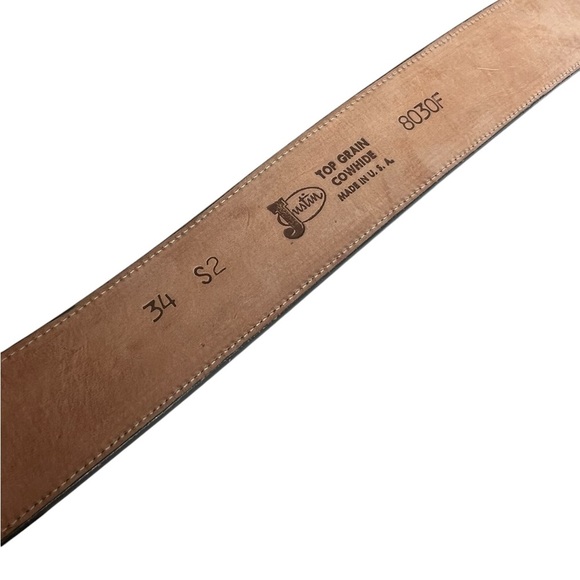 Justin Boots Genuine Top Grain Cowhide Leather Belt Red Burgundy Pink Western - Picture 5 of 8